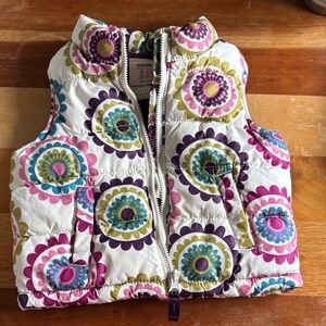 Old Navy Kids Floral Puffer Vest - Pink, Purple, Green